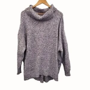 Old Navy Cowl Neck Sweater Womens XXL Gray Cotton Blend Knit Pullover